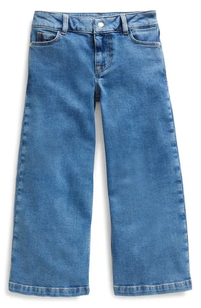 Mini Boden Kids' Wide Leg Jeans In Mid Vintage Blue