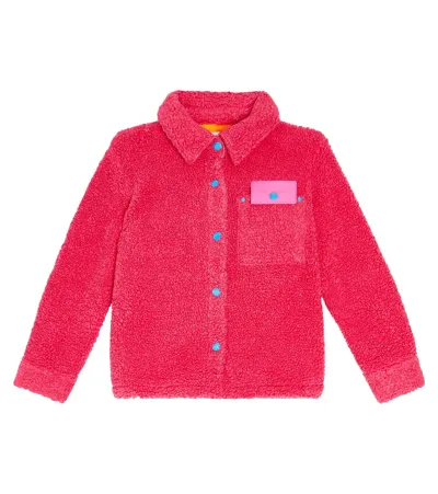 Marc Jacobs Kids' Faux-shearling Press-stud Jacket In Pink