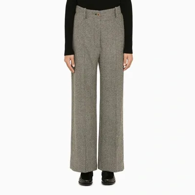 Patou Grey Herringbone Regular Trousers