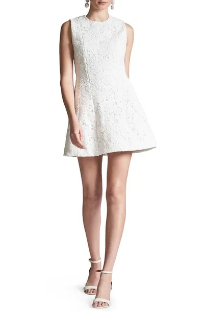 Sachin & Babi Mon Coeur Open Back Lace Minidress In Off White