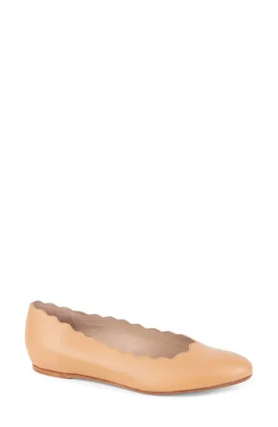 Patricia Green Palm Beach Scalloped Ballet Flat In Beige