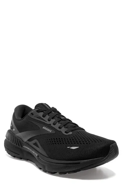 Brooks Adrenaline Gts 23 Running Sneaker In Black,ebony