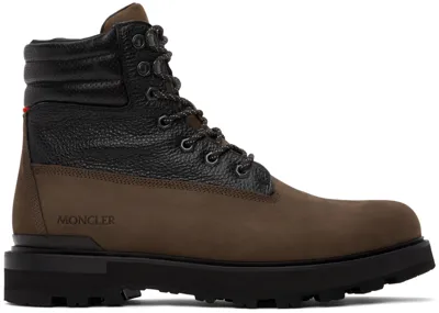 Moncler Brown Peka Lace-up Leather Hiking Boots