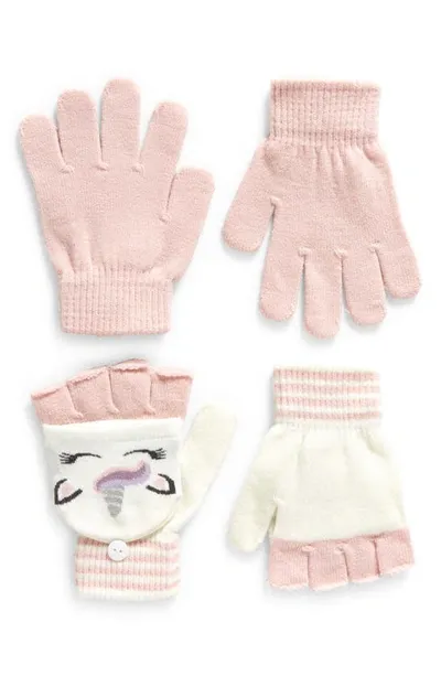 Capelli New York Kids' 2-pack Gloves In Ivory Combo