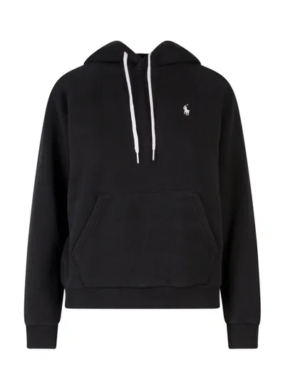 Polo Ralph Lauren Cotton Sweatshirt With Embroidered Logo In Black