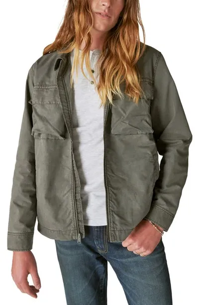 Lucky Brand Fleece Lined Shirt Jacket In Raven