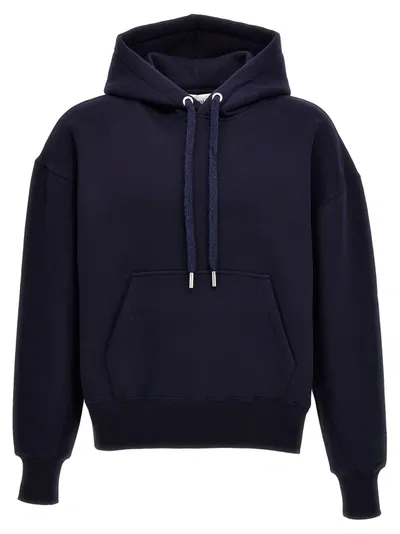 Ami Alexandre Mattiussi Cotton Hoodie Sweatshirt Blue In Navy Blue