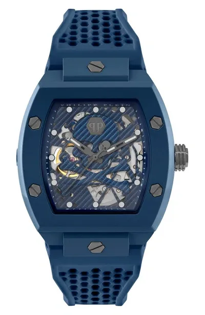 Philipp Plein The $keleton Ecoceramic Automatic Watch In Blue