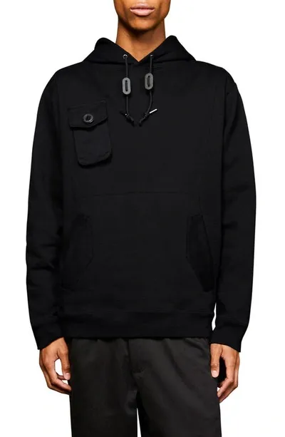 Alpha Industries Mixed Media Hoodie In Black