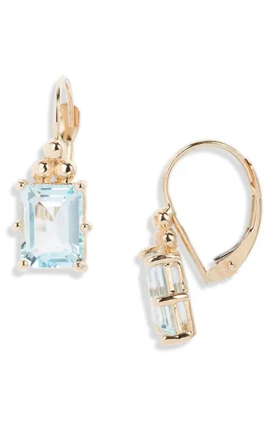 Anzie Cléo Carré Blue Topaz Drop Earrings