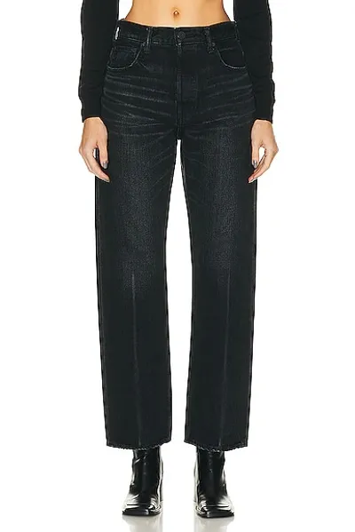 Moussy Vintage Murrieta Wide Straight Jeans In Blk