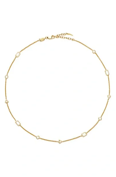 Missoma Cubic Zirconia Station Chain Necklace In Gold