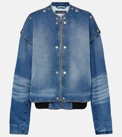 Y/project Blue Snap Off Denim Bomber Jacket