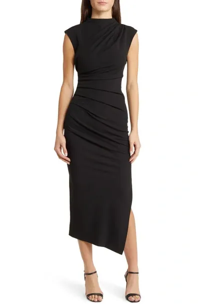 Nikki Lund Dida Funnel Neck Cocktail Dress In Black