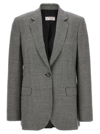 Alberto Biani Houndstooth Blazer Jackets In Blackwhite