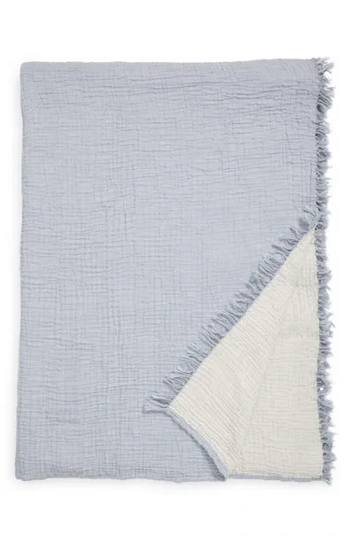 House No.23 Alaia Blanket In Stone Blue