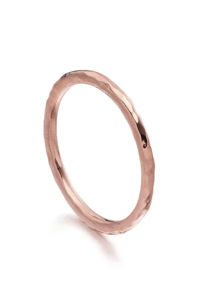 Monica Vinader Siren Hammered Stacking Ring In Rose Gold