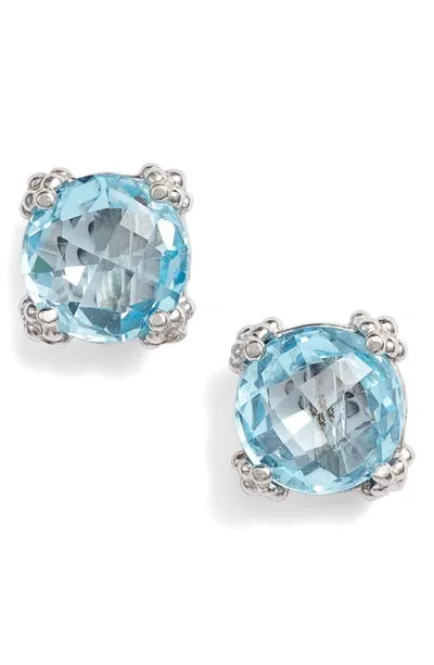 Anzie Cluster Topaz Stud Earrings In Blue Topaz