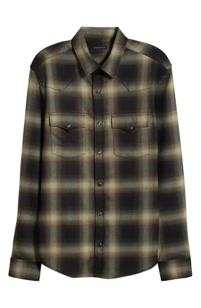 Monfrere Eastwood Plaid Button-up Shirt In Verdant