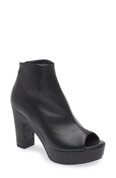 Cordani Tyra Peep Toe Platform Bootie In Nappa Nero