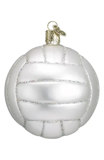 Old World Christmas Volleyball Glass Ornament In White