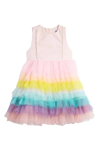 Lola & The Boys Lola + The Boys Kids' Cupcake Dream Tiered Party Dress In Pink