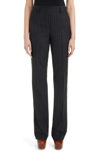 Dries Van Noten Parchia Soft Pinstripe Wool Pants In Grey