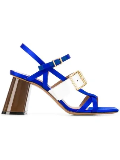 Marni Buckled Strappy Sandals In Blue