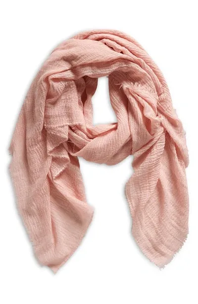 Tasha Crinkle Fringe Scarf In Blush