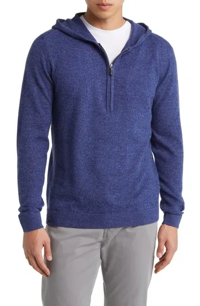 Johnnie-o Mitch Hooded Half Zip Wool & Cashmere Sweater In Navy