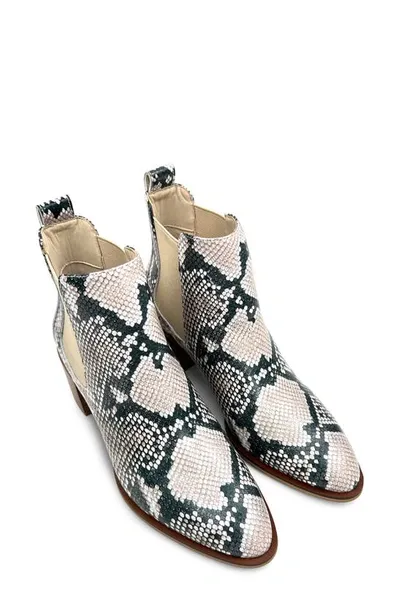 Yosi Samra Melissa Pointed Toe Chelsea Boot In Natural Snake