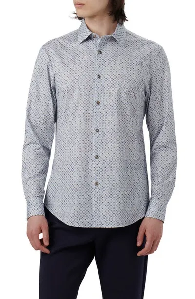 Bugatchi James Ooohcotton® Mosaic Print Button-up Shirt In Air Blue