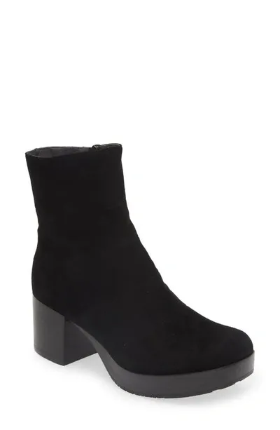 Chocolat Blu Vivi Platform Bootie In Black Suede