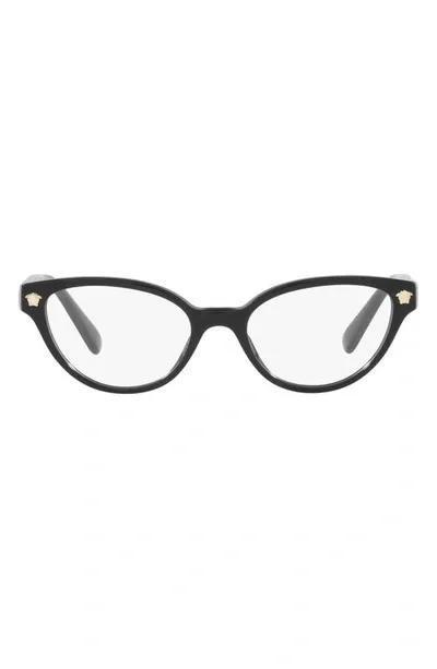 Versace Kids' 47mm Small Cat Eye Optical Glasses In Black