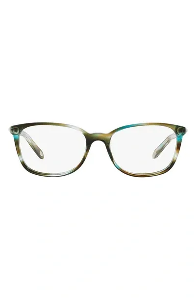 Tiffany & Co 51mm Rectangular Optical Glasses In Turquoise