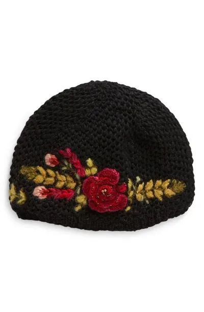 French Knot Josephine Wool Cloche In Black