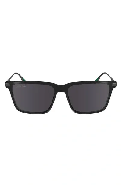 Lacoste Premium Heritage 55mm Rectangular Sunglasses In Black