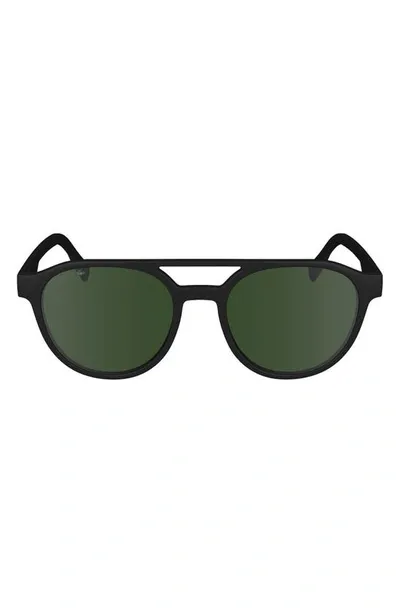 Lacoste 53mm Oval Sunglasses In Matte Black