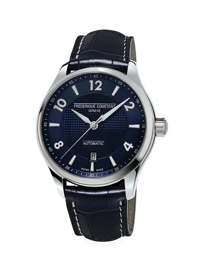 Frederique Constant Men's Runabout Automatic Stainless Steel & Leather Strap Watch In Blue