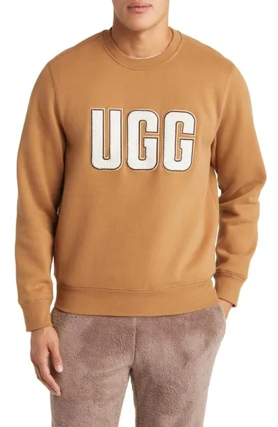 Ugg Heritage Logo Crewneck Sweatshirt In Chestnut