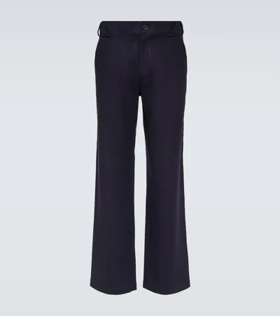 Gr10k Straight Leg Wool-blend Pants In Blue