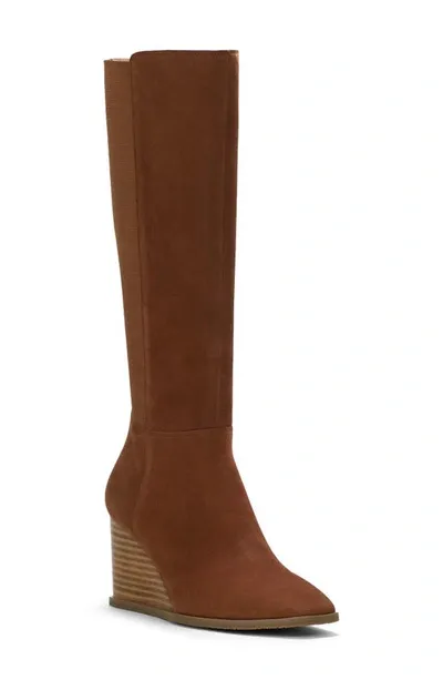 Nydj Jessica Wedge Knee High Boot In Cognac