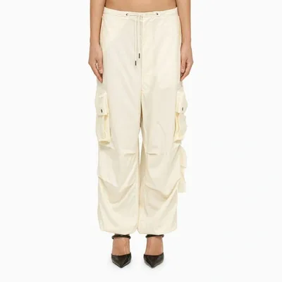 Darkpark White Wool Cargo Trousers