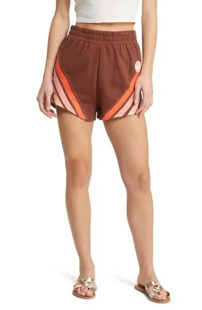 Rip Curl Trails Fleece Shorts In Brown