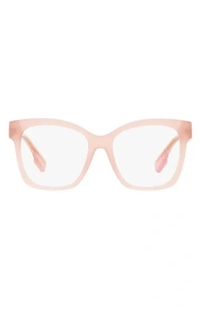 Burberry Sylvie 53mm Square Optical Glasses In Pink