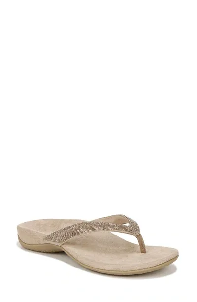 Vionic Dillon Shine Flip Flop In Cream