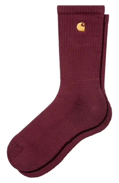 Carhartt Chase Crew Socks In Amarone / Gold