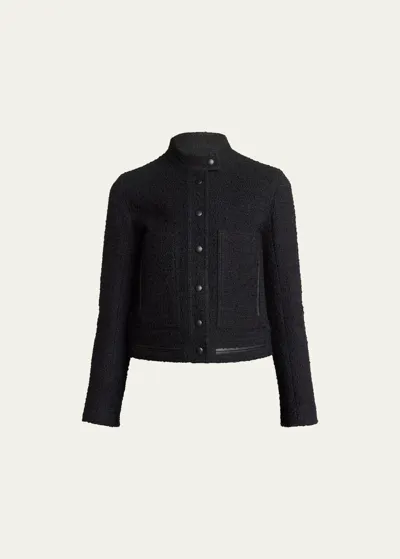 Proenza Schouler Alice Boucle Zip-cuff Jacket In Black