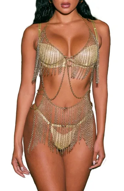 Roma Confidential Fringe Body Chain In Gold