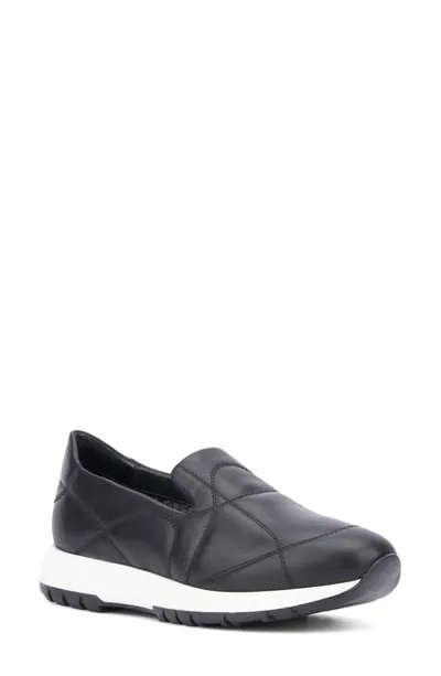 Aquatalia Katya Quilted Slip-on Sneaker In Black